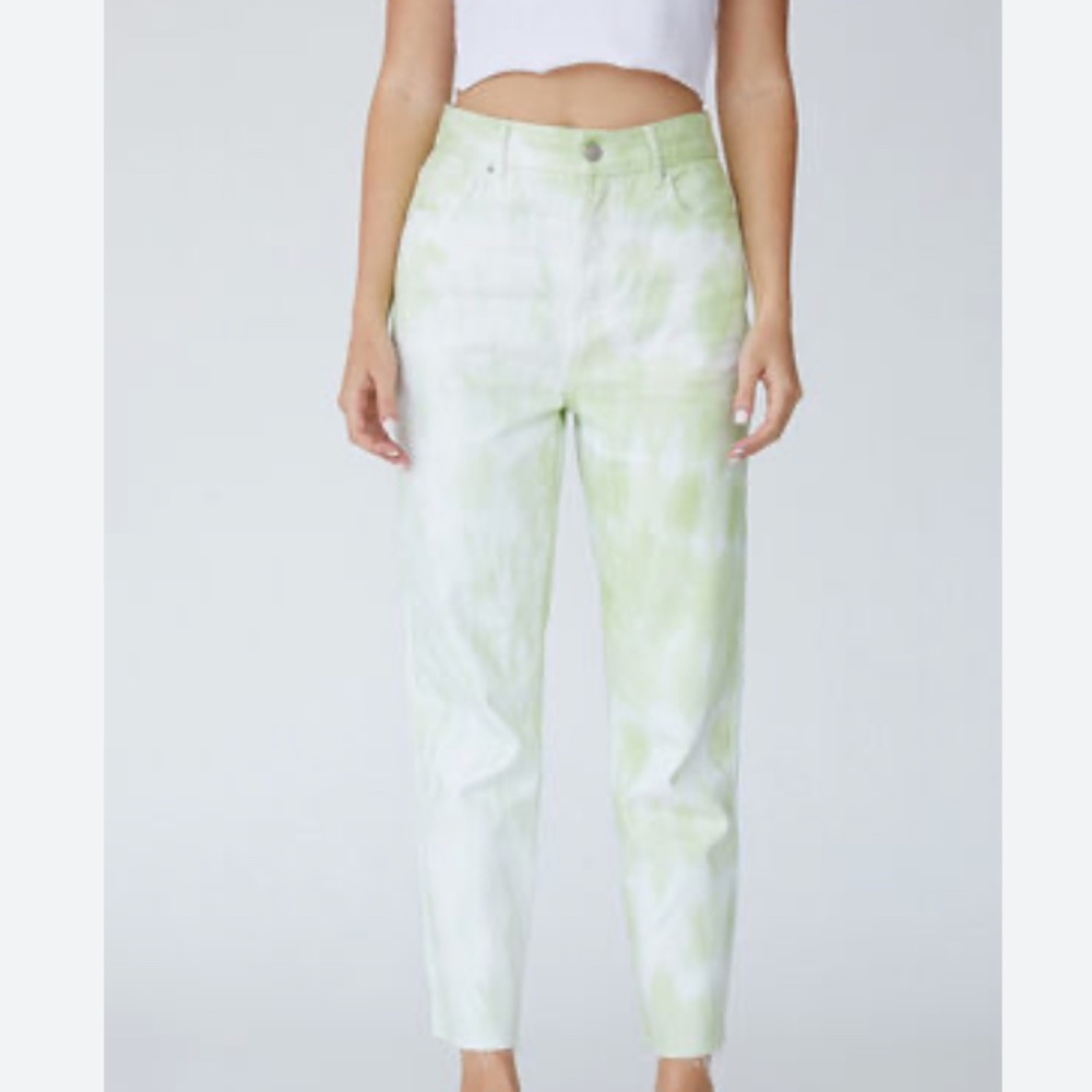 PacSun Green and White Tie-dye Jeans